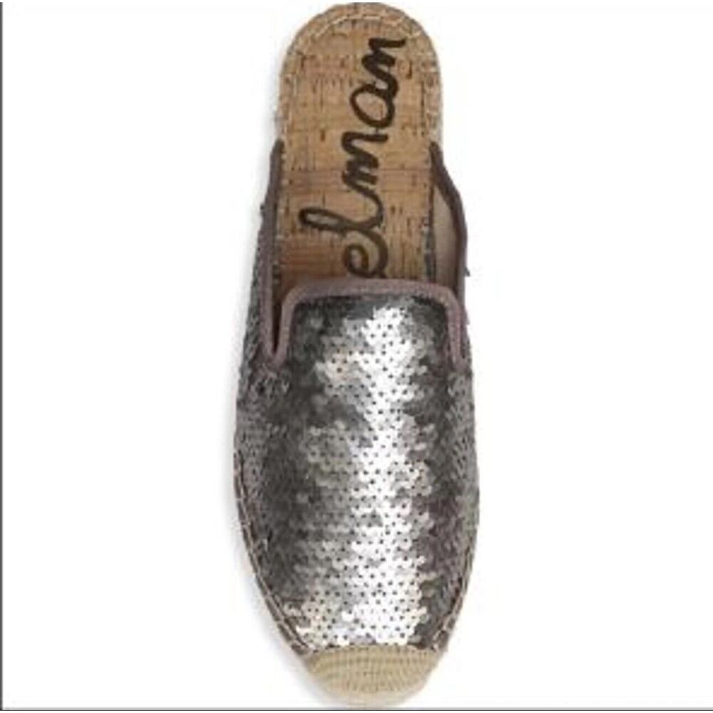 Sam Edelman Kerry Size 7.5 Women’s Mule Pewter Sequins Shoes GUC